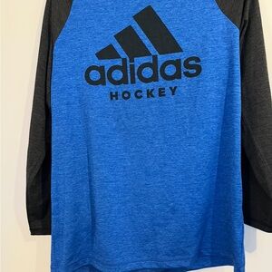 Adidas Long Sleeve Blue and Black Hockey Tee